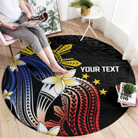 Personalized Philippines Tribal Round Carpet Tropical Waves - Plumeria LT7 - Polynesian Pride