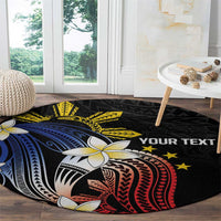 Personalized Philippines Tribal Round Carpet Tropical Waves - Plumeria LT7 - Polynesian Pride