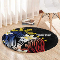 Personalized Philippines Tribal Round Carpet Tropical Waves - Plumeria LT7 - Polynesian Pride