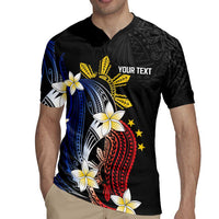 Personalized Philippines Tribal Rugby Jersey Tropical Waves - Plumeria