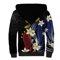 Personalized Philippines Tribal Sherpa Hoodie Tropical Waves - Plumeria LT7 - Polynesian Pride