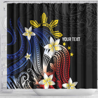 Personalized Philippines Tribal Shower Curtain Tropical Waves - Plumeria LT7 - Polynesian Pride