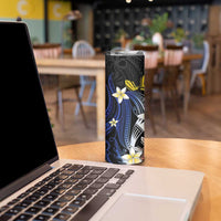 Personalized Philippines Tribal Skinny Tumbler Tropical Waves - Plumeria LT7 - Polynesian Pride