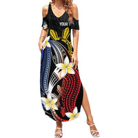 Personalized Philippines Tribal Summer Maxi Dress Tropical Waves - Plumeria