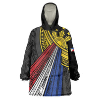 Philippines Sun Wearable Blanket Hoodie Pasifika Tribal Style