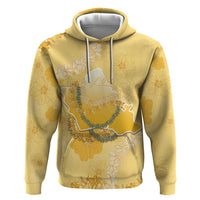 Hawaii Oahu Island Flowers Lei Zip Hoodie Yellow Ilima Mix Plumeria