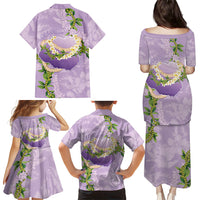 Hawaii Kauai Island Flowers Lei Family Matching Puletasi and Hawaiian Shirt Mokihana Lei