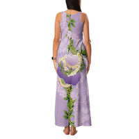 Hawaii Kauai Island Flowers Lei Family Matching Tank Maxi Dress and Hawaiian Shirt Mokihana Lei