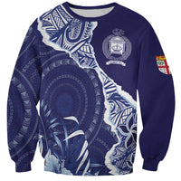 Fiji Queen Victoria School Personalised Sweatshirt Masi Tapa Torn Style