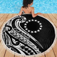 Kia Orana Cook Islands Beach Blanket Kerekere Plumeria Tropical Waves - Polynesian Pride
