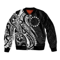Kia Orana Cook Islands Bomber Jacket Kerekere Plumeria Tropical Waves - Polynesian Pride