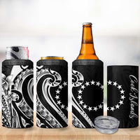 Kia Orana Cook Islands 4 in 1 Can Cooler Tumbler Kerekere Plumeria Tropical Waves - Polynesian Pride