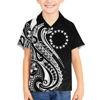 Kia Orana Cook Islands Family Matching Off Shoulder Short Dress and Hawaiian Shirt Kerekere Plumeria Tropical Waves - Polynesian Pride