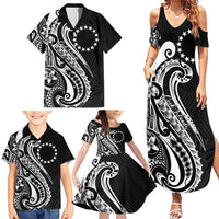 Kia Orana Cook Islands Family Matching Summer Maxi Dress and Hawaiian Shirt Kerekere Plumeria Tropical Waves - Polynesian Pride