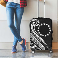 Kia Orana Cook Islands Luggage Cover Kerekere Plumeria Tropical Waves - Polynesian Pride