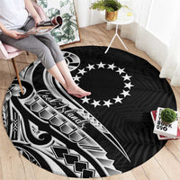 Kia Orana Cook Islands Round Carpet Kerekere Plumeria Tropical Waves - Polynesian Pride