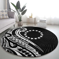 Kia Orana Cook Islands Round Carpet Kerekere Plumeria Tropical Waves - Polynesian Pride