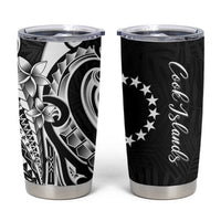 Kia Orana Cook Islands Tumbler Cup Kerekere Plumeria Tropical Waves - Polynesian Pride