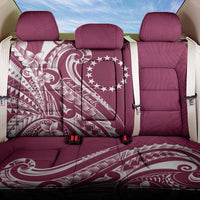 Kia Orana Cook Islands Back Car Seat Cover Maroon Plumeria Tropical Waves - Polynesian Pride