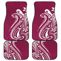 Kia Orana Cook Islands Car Mats Maroon Plumeria Tropical Waves - Polynesian Pride