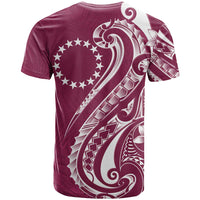 Kia Orana Cook Islands T Shirt Maroon Plumeria Tropical Waves LT7 - Polynesian Pride