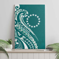 Kia Orana Cook Islands Canvas Wall Art Teal Plumeria Tropical Waves - Polynesian Pride