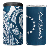 Kia Orana Cook Islands 4 in 1 Can Cooler Tumbler Auika Plumeria Tropical Waves - Polynesian Pride