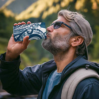 Kia Orana Cook Islands 4 in 1 Can Cooler Tumbler Auika Plumeria Tropical Waves - Polynesian Pride