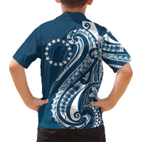 Kia Orana Cook Islands Family Matching Long Sleeve Bodycon Dress and Hawaiian Shirt Auika Plumeria Tropical Waves - Polynesian Pride