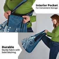 Kia Orana Cook Islands Grocery Bag Auika Plumeria Tropical Waves - Polynesian Pride