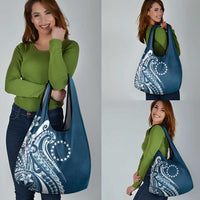 Kia Orana Cook Islands Grocery Bag Auika Plumeria Tropical Waves - Polynesian Pride