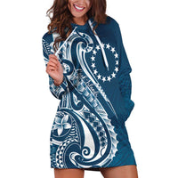 Kia Orana Cook Islands Hoodie Dress Auika Plumeria Tropical Waves - Polynesian Pride