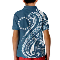 Kia Orana Cook Islands Kid Polo Shirt Auika Plumeria Tropical Waves LT7 - Polynesian Pride
