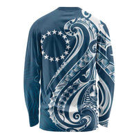 Kia Orana Cook Islands Long Sleeve Shirt Auika Plumeria Tropical Waves - Polynesian Pride