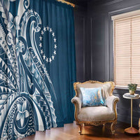 Kia Orana Cook Islands Window Curtain Auika Plumeria Tropical Waves - Polynesian Pride