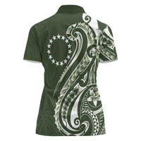 Kia Orana Cook Islands Women Polo Shirt Matie Plumeria Tropical Waves LT7 - Polynesian Pride