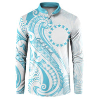 Kia Orana Cook Islands Button Sweatshirt Moana Plumeria Tropical Waves - Polynesian Pride