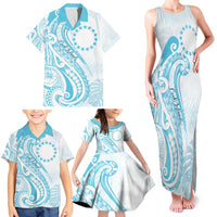 Kia Orana Cook Islands Family Matching Tank Maxi Dress and Hawaiian Shirt Moana Plumeria Tropical Waves - Polynesian Pride