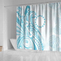 Kia Orana Cook Islands Shower Curtain Moana Plumeria Tropical Waves - Polynesian Pride