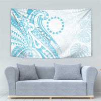 Kia Orana Cook Islands Tapestry Moana Plumeria Tropical Waves - Polynesian Pride