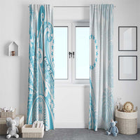Kia Orana Cook Islands Window Curtain Moana Plumeria Tropical Waves - Polynesian Pride