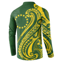 Kia Orana Cook Islands Button Sweatshirt Plumeria Tropical Waves - Polynesian Pride