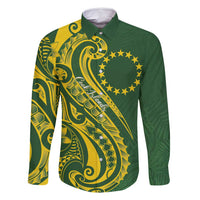 Kia Orana Cook Islands Family Matching Off Shoulder Maxi Dress and Hawaiian Shirt Plumeria Tropical Waves - Polynesian Pride