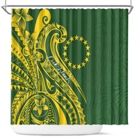 Kia Orana Cook Islands Shower Curtain Plumeria Tropical Waves - Polynesian Pride