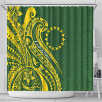 Kia Orana Cook Islands Shower Curtain Plumeria Tropical Waves - Polynesian Pride