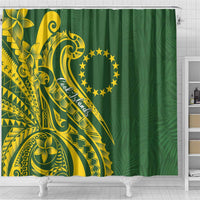 Kia Orana Cook Islands Shower Curtain Plumeria Tropical Waves - Polynesian Pride