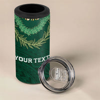 Hawaii Rainbow Warriors Alumni Personalized 4 in 1 Can Cooler Tumbler Ti Maile Lei - Glory For The Warriors