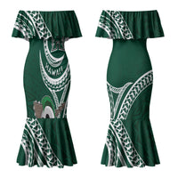 Hawaii Rainbow Warriors Alumni Personalized Couples Matching Mermaid Dress and Long Sleeve Button Shirt Ti Maile Lei - Glory For The Warriors