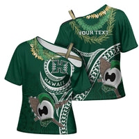 Hawaii Rainbow Warriors Alumni Personalized Cross Shoulder Shirt Ti Maile Lei - Glory For The Warriors