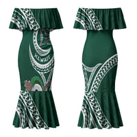Hawaii Rainbow Warriors Alumni Personalized Family Matching Mermaid Dress and Hawaiian Shirt Ti Maile Lei - Glory For The Warriors